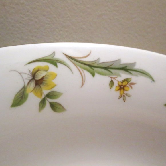 Oval Serving Bowl Royal Grafton Evesham 10" Bone China Yellow Green Flowers - Picture 3 of 5